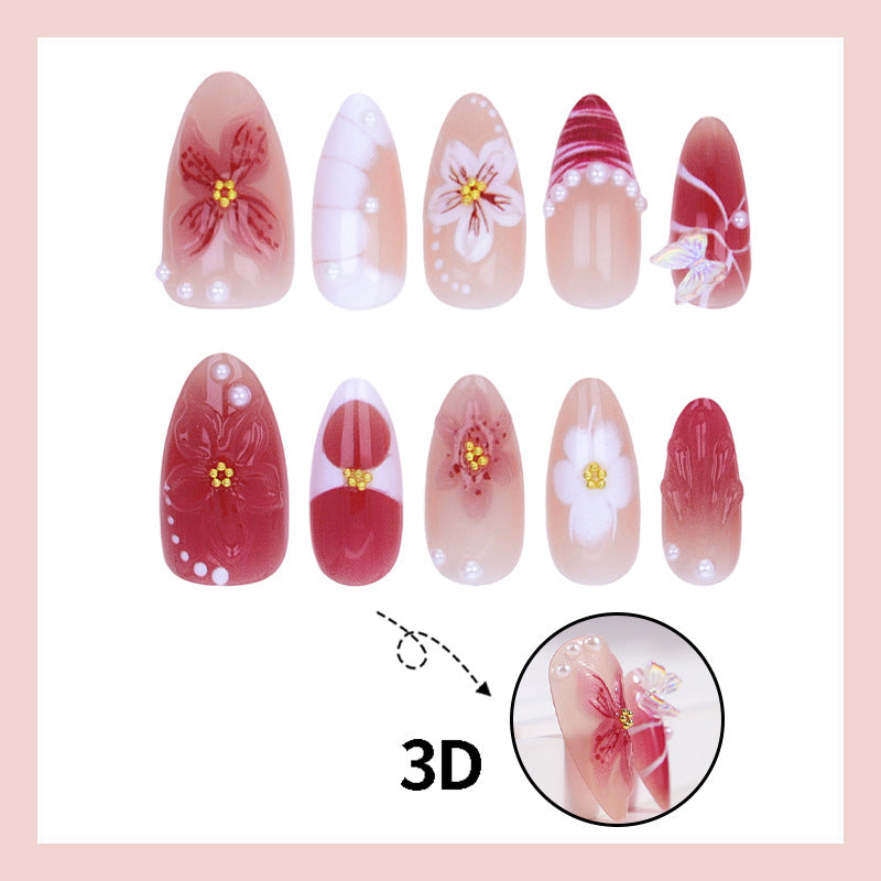 Kunstnagelset mit floralen Mustern Brehn
