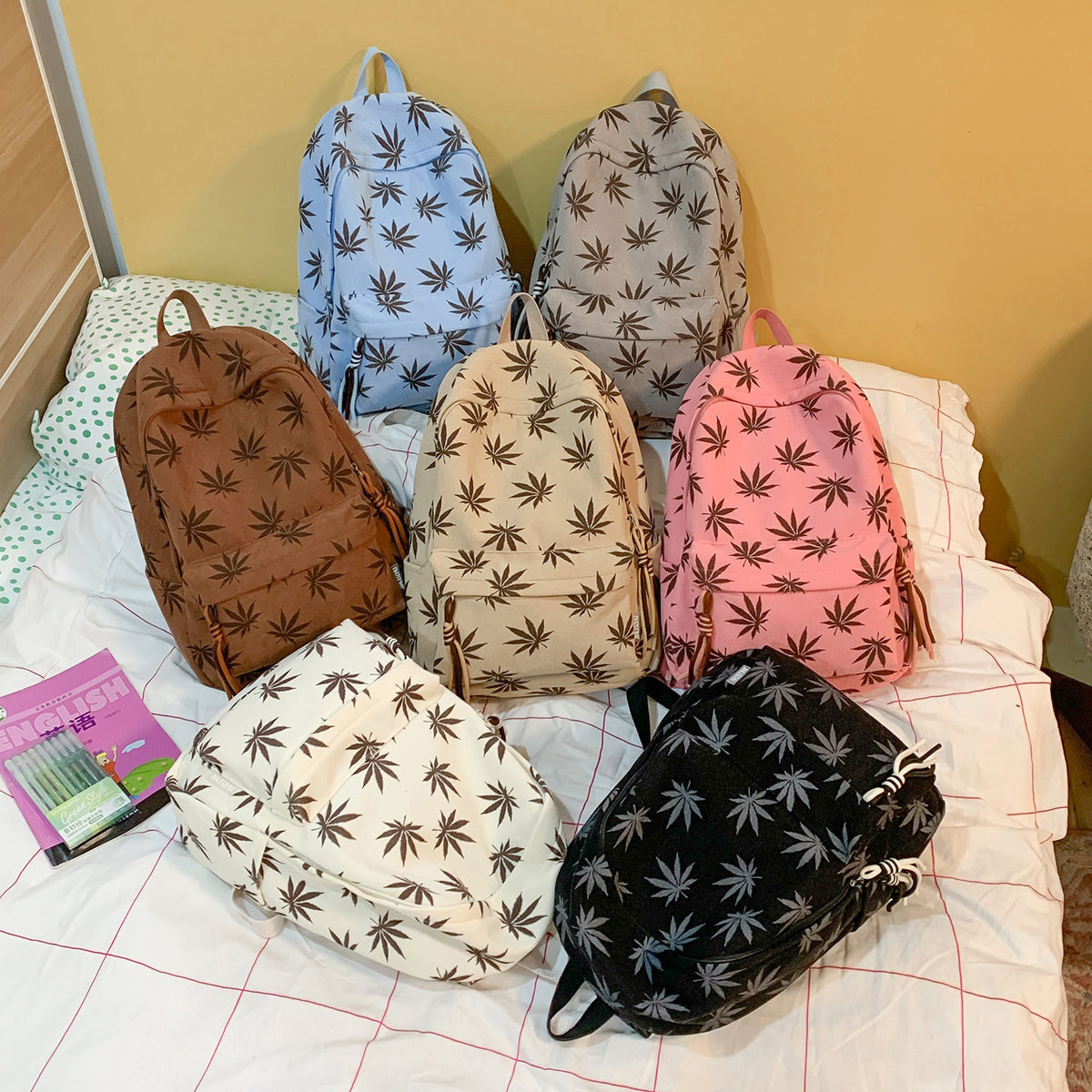 Stylische Blattmuster-Rucksack Brehn