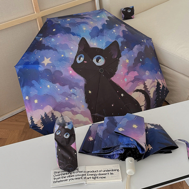 Damen Regenschirm mit niedlichem Katzenmotiv von Brehn
