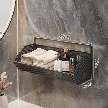 Wandmontierter Mesh-Badezimmer-Organizer-Regal