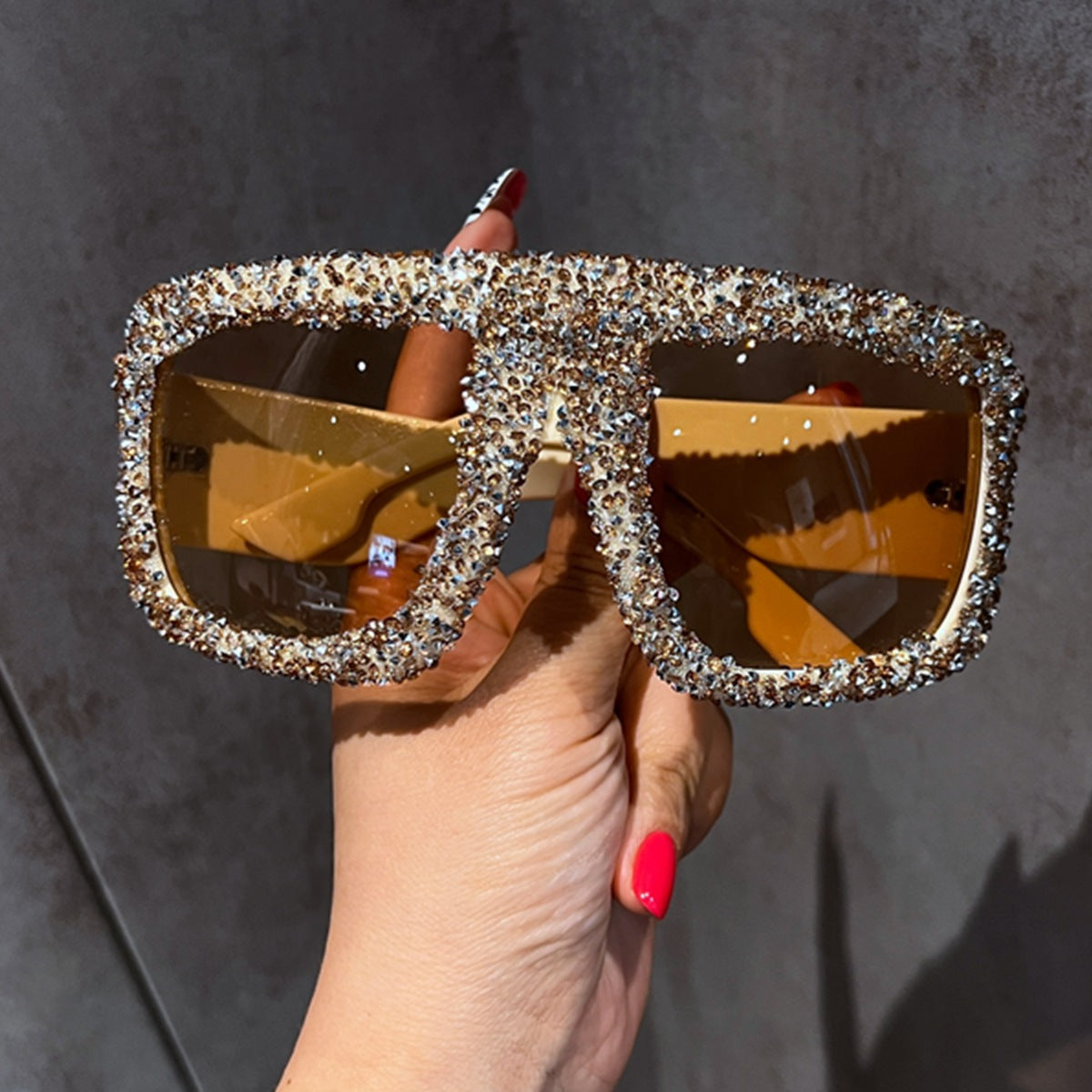 Damen extravagante Kristall-Sonnenbrille Brehn