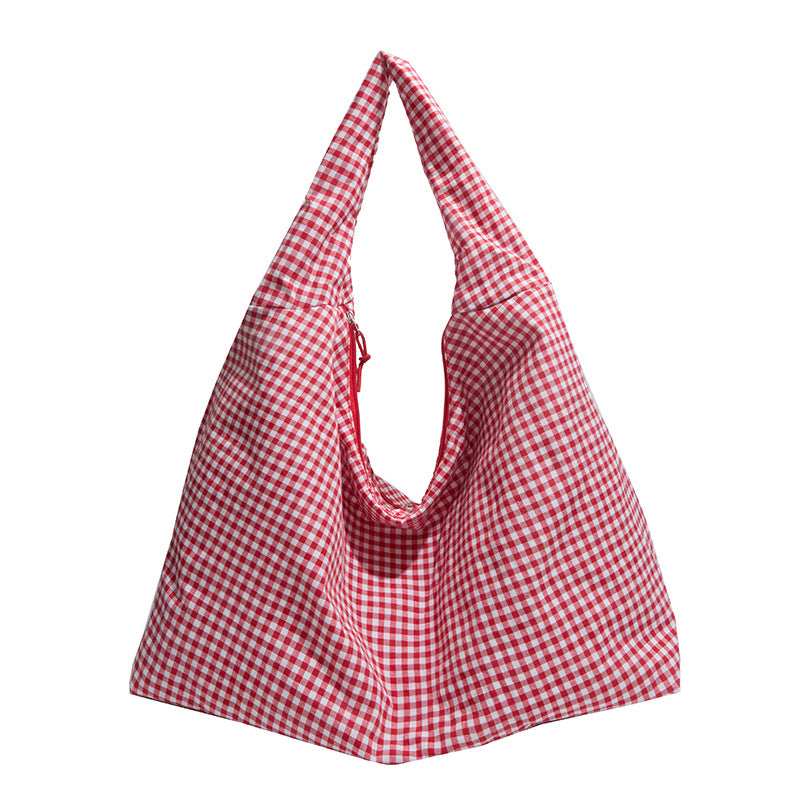 WoGingham Print Slouchy Schultertasche Brehn