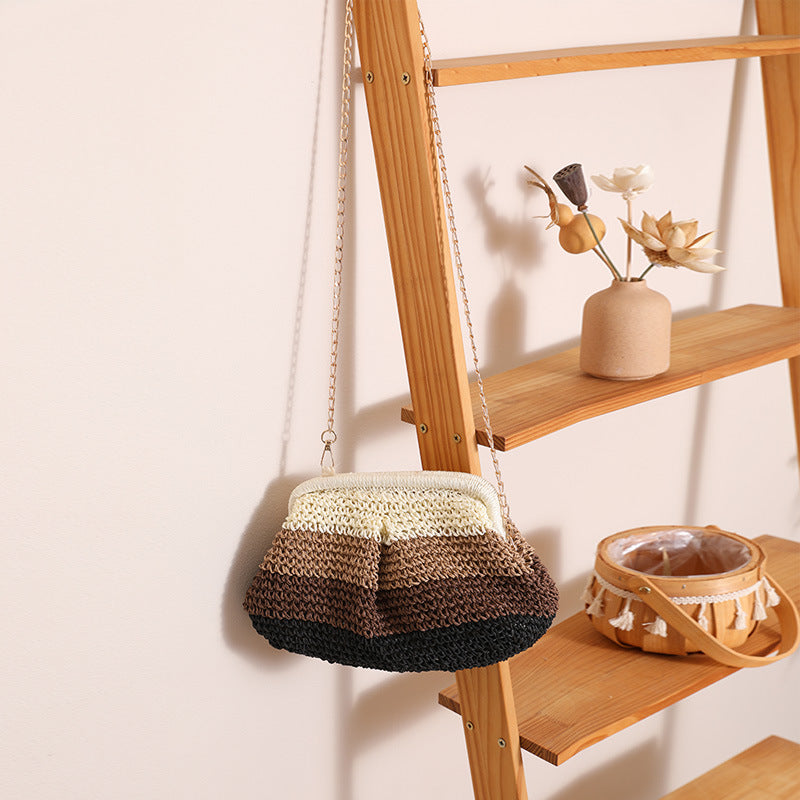Damen Handgefertigte Clutch-Tasche mit hochwertigem Makramee Brehn