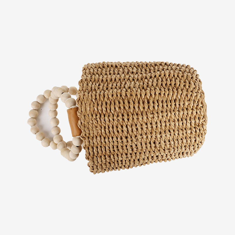 Damen Handgefertigte Korbtasche mit stilvollem Holzgriff Brehn