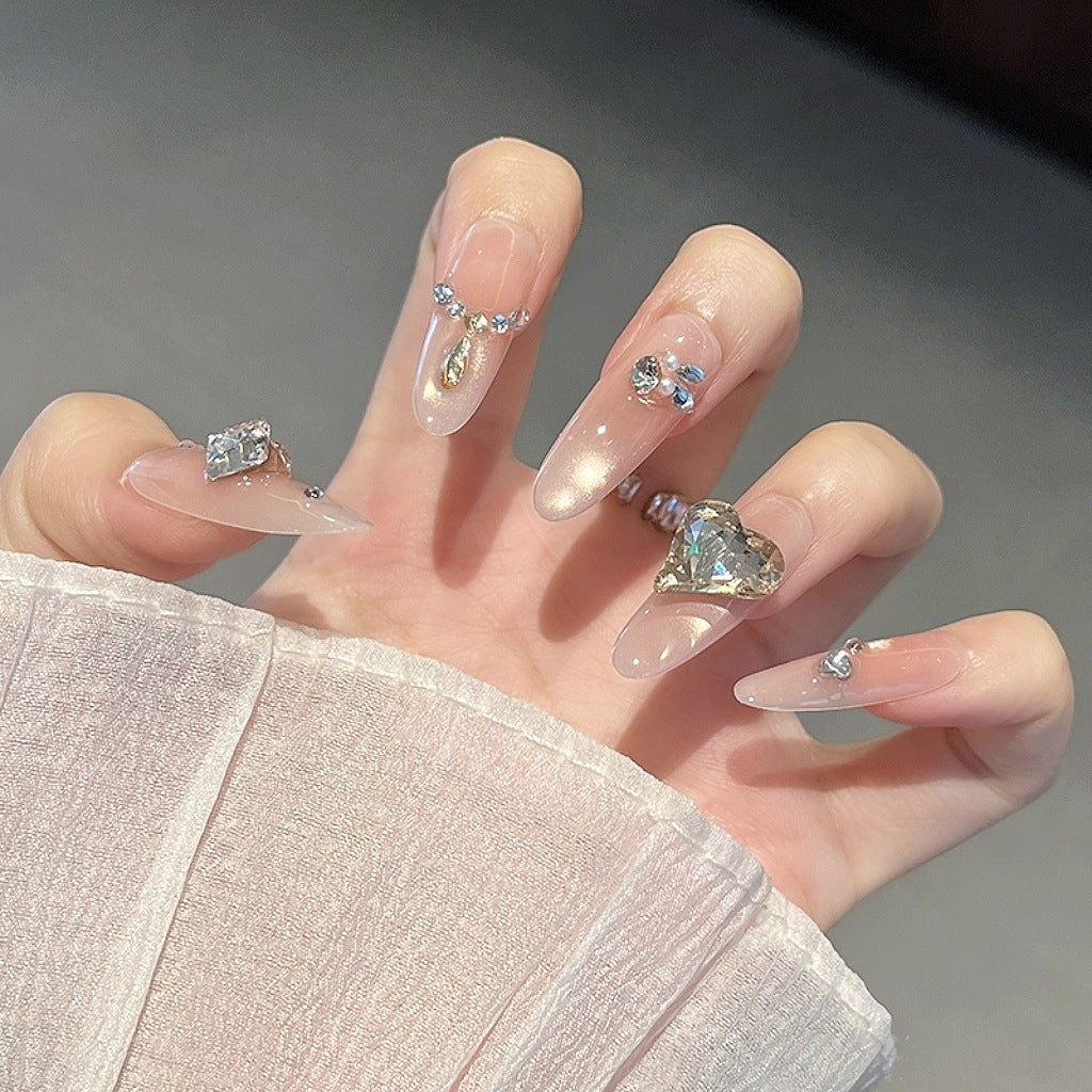 Elegante Dekorative Press-On Nagelkunst Brehn