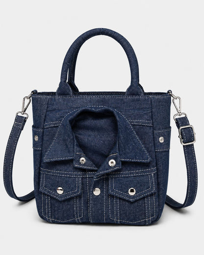 Denim-Style Tote Bag