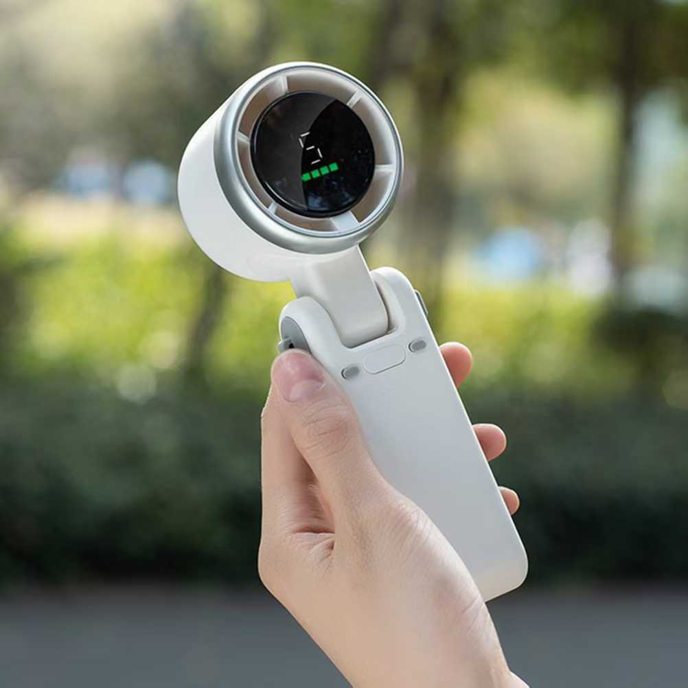 Kühlender tragbarer bladeless Mini-Handventilator mit digitaler Geschwindigkeitsanzeige Brehn