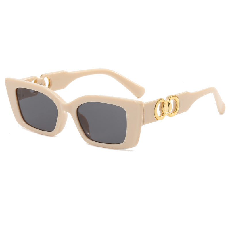 Damen modische quadratische Sonnenbrille mit glamourösen Akzenten Brehn