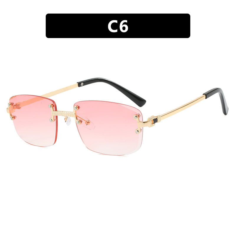 Damen elegante quadratische Sonnenbrille mit transparenten Gläsern und hochwertigem Metallrahmen Brehn