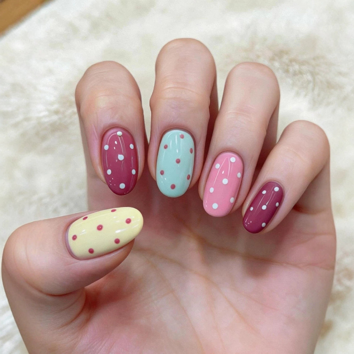 Dekoratives Polka Dot Nagel Art Set