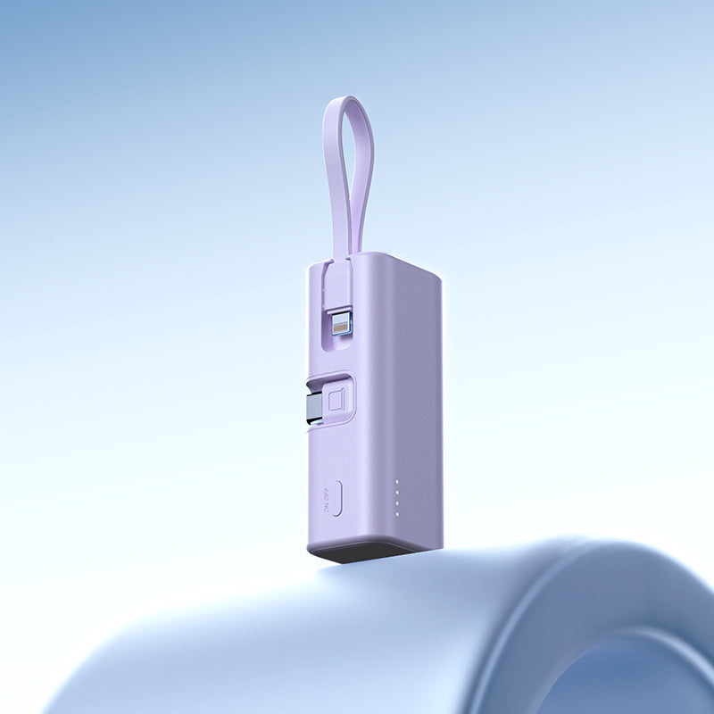Mini Powerbank mit Integriertem Ladekabel und LED-Anzeige Brehn