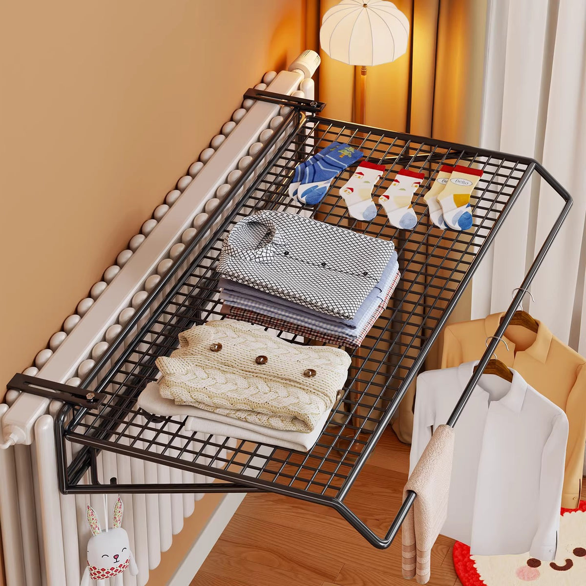 Radiator-Montiertes Klappbares Mesh-Trockengestell