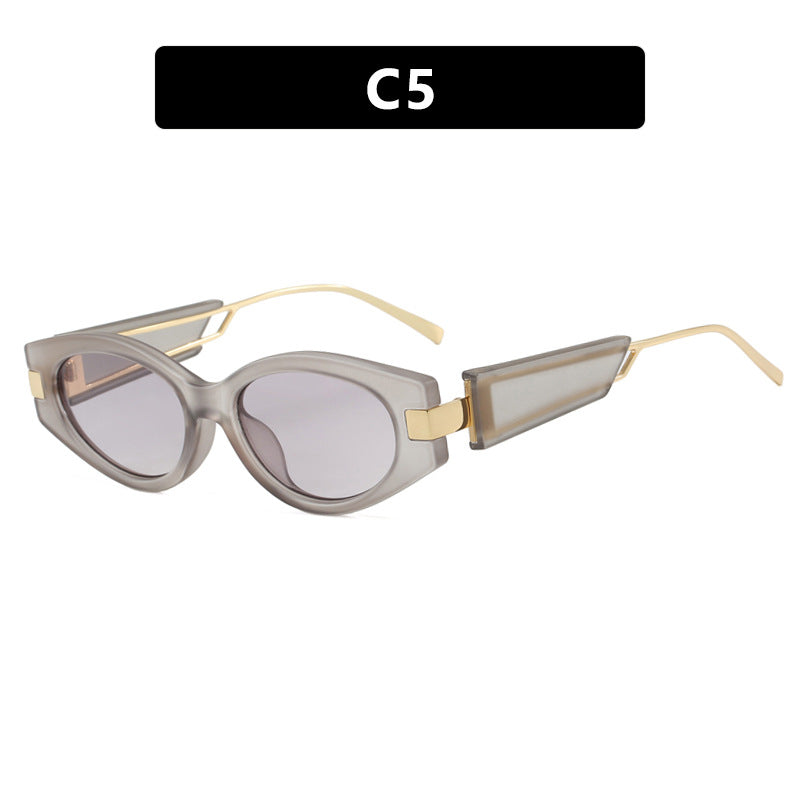 Damen elegante Cat-Eye Sonnenbrille mit goldenen Akzenten Brehn