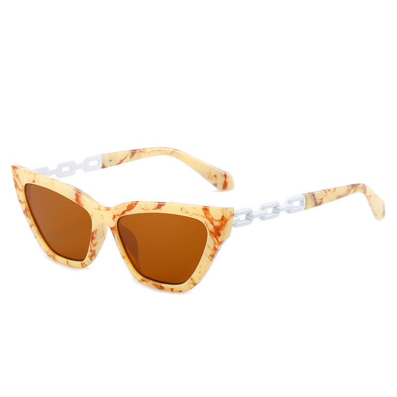 Damen Cat-Eye Sonnenbrille mit modernem Kettenrahmen Brehn