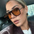 Damen quadratische Designer-Sonnenbrille mit goldenen Akzenten und schützendem UV-Filter Brehn