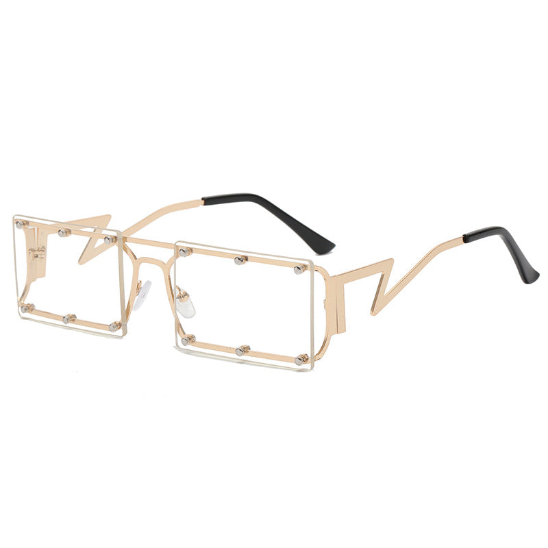 Damen extravagante Oversized-Sonnenbrille mit geometrischem Rahmen Brehn