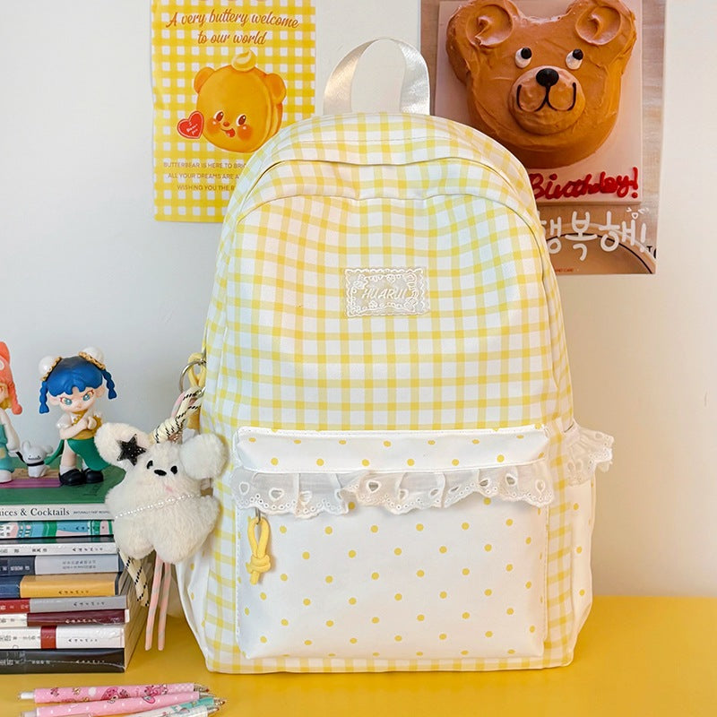 Stylische Gingham-Print Freizeit Rucksack Brehn