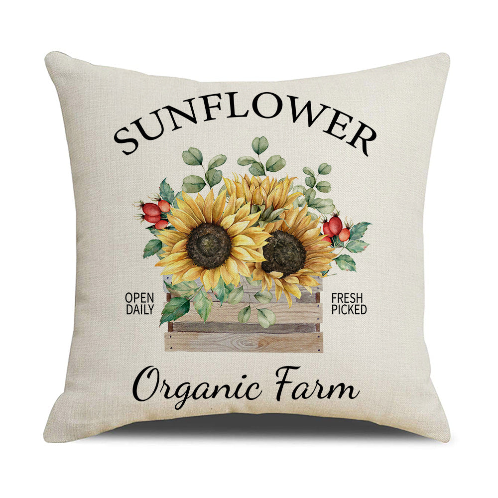 Damen Kissenbezug mit Sonnenblumenmuster Brehn