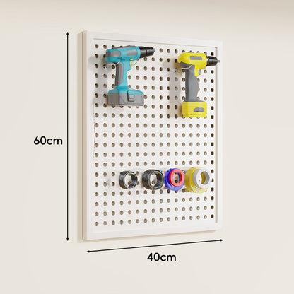 Wandmontierter Lochblech-Werkzeug-Pegboard-Organizer mit modularen Haken und Drahtkörben
