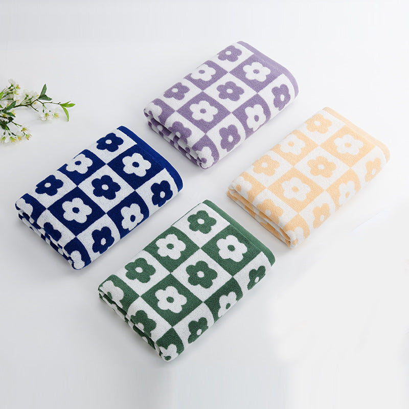 Damen Luxuriöses Frottee-Badehandtuch mit Blumenmuster Brehn
