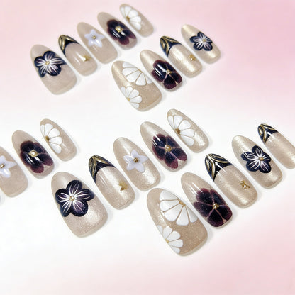 Künstlerisches Floral Press-On Nagel Set  1791645794