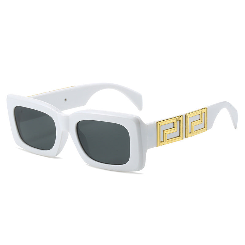 Damen elegante quadratische Sonnenbrille mit luxuriösem Goldakzent Brehn