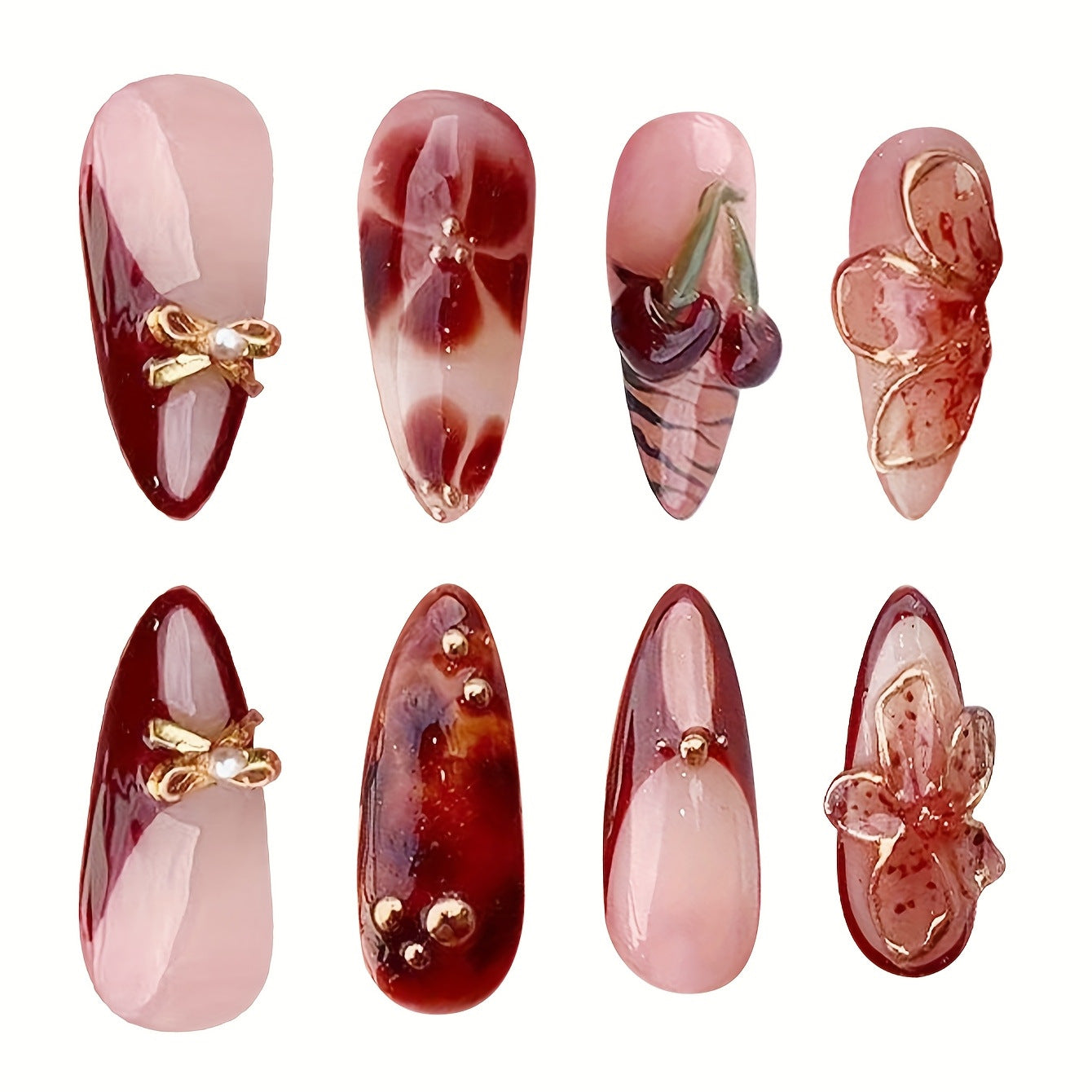 Kreatives Künstlerisches Press-On-Nageldesign Brehn