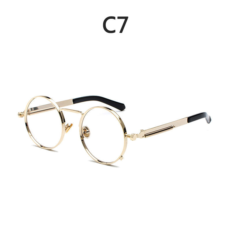 Damen Runde Metall-Sonnenbrille mit verspiegelten Gläsern Brehn