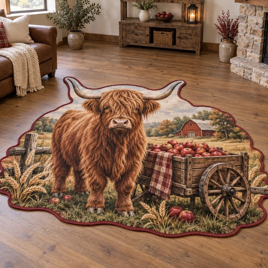 Hochlandrind-Themen-Teppich