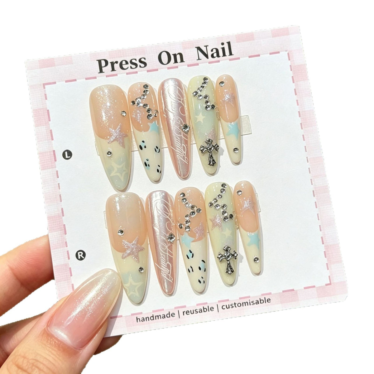 Anpassbares Wiederverwendbares Press-On Nagelset