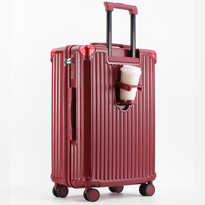 Unisex reisetauglicher Hartschalenkoffer mit integriertem Getränkehalter Brehn