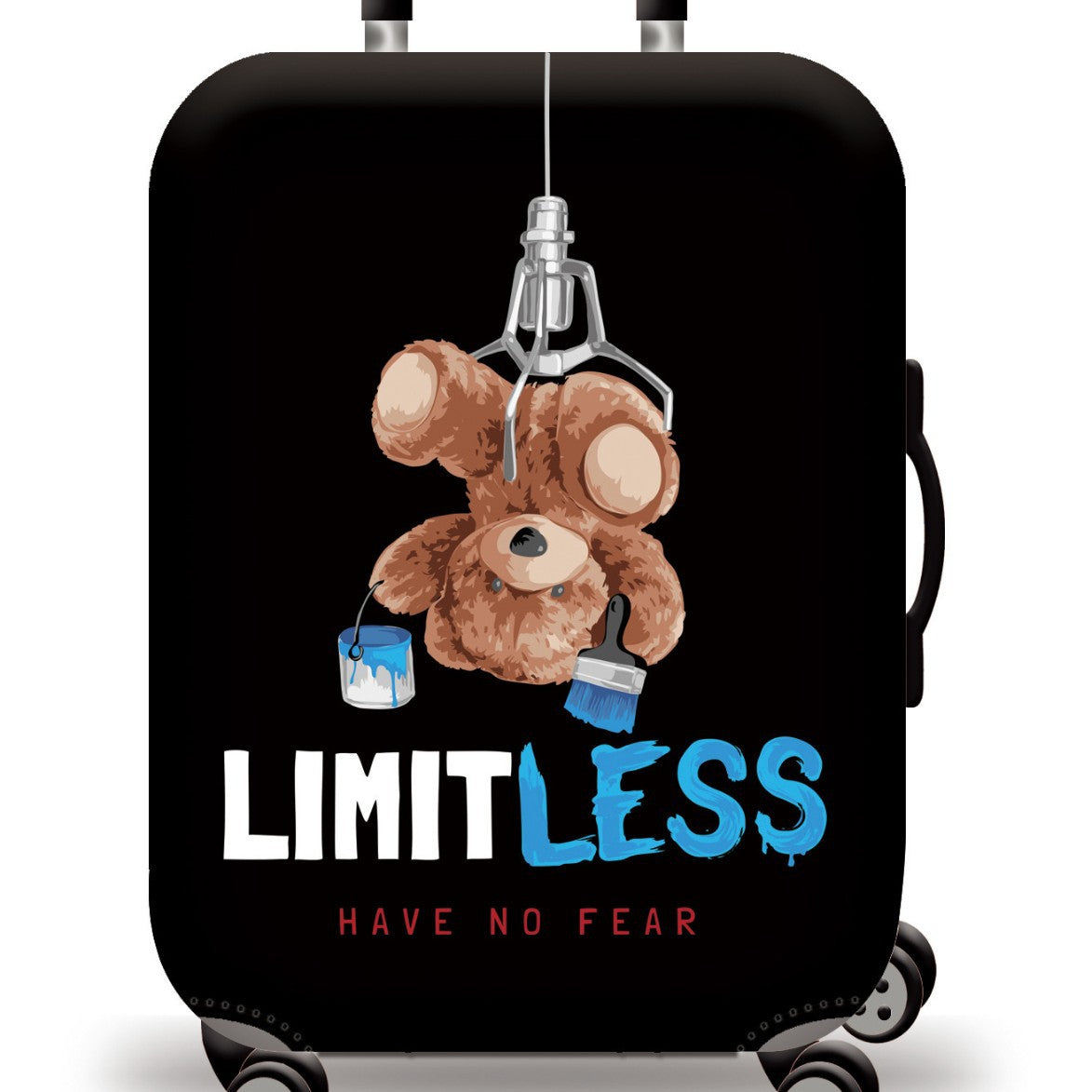 Unisex nan Kinder Trolley Koffer mit niedlichem Teddybär-Design, Hartschale, Teleskopgriff und vier lenkbaren Rollen Brehn