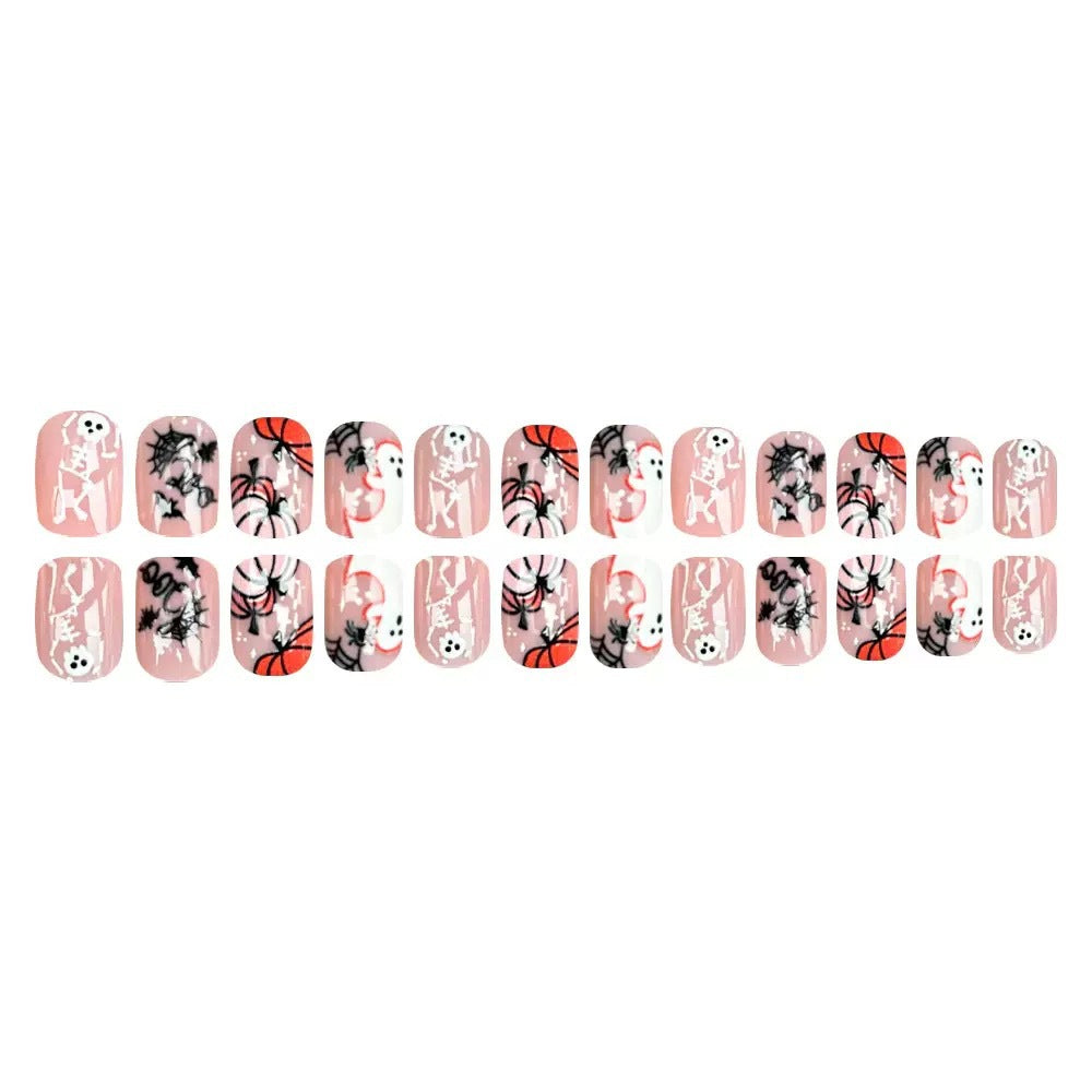 Halloween Kunstnagelset mit gruseligen 3D-Motiven und Spinnenverzierungen Brehn