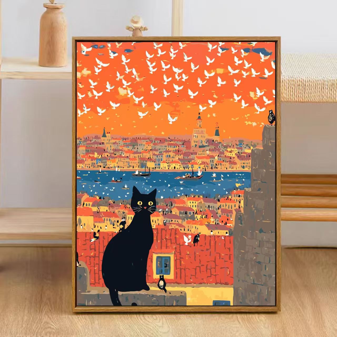 Bunte Stadt Skyline Kunstdruck Brehn