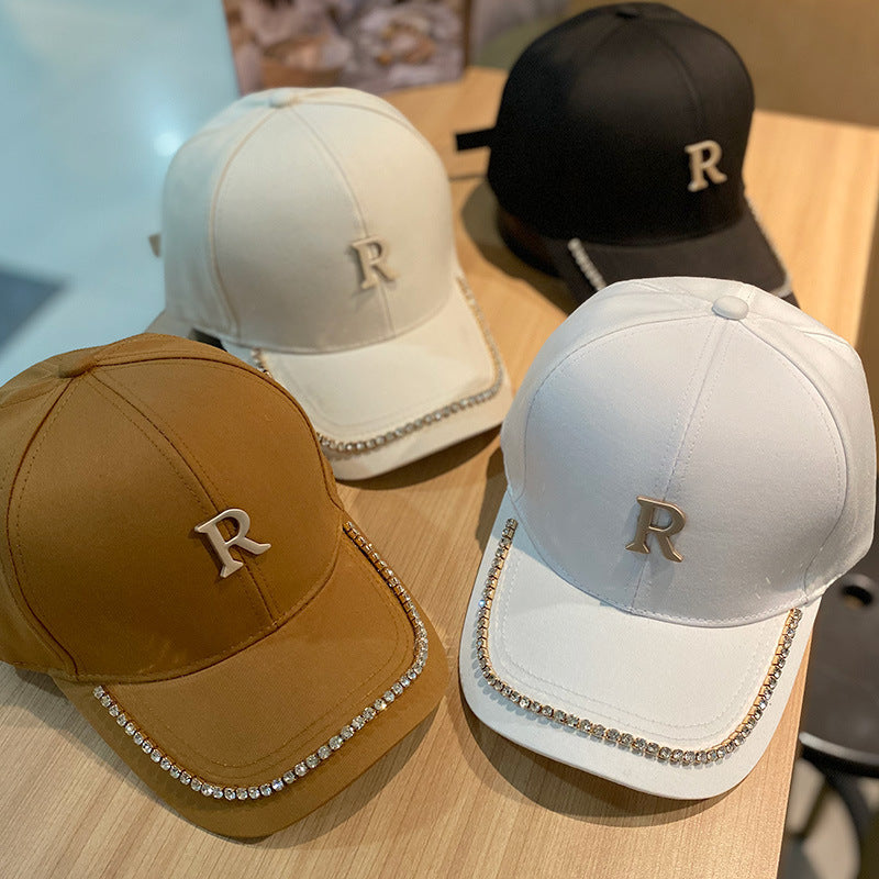 Damen Nieten Strass Baseball Cap Brehn