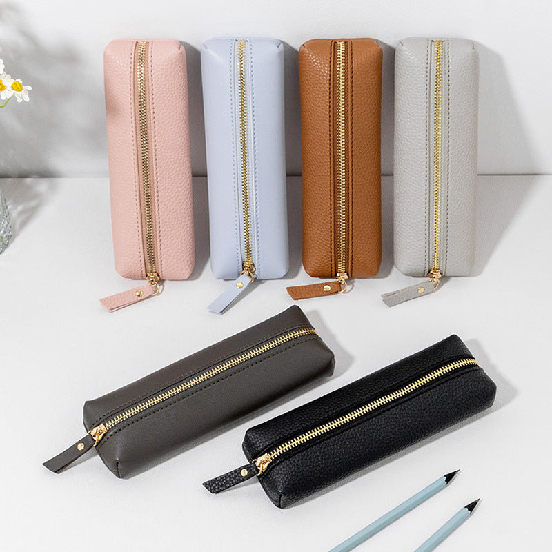 Premium Leder Reißverschluss Bleistift Etui Brehn