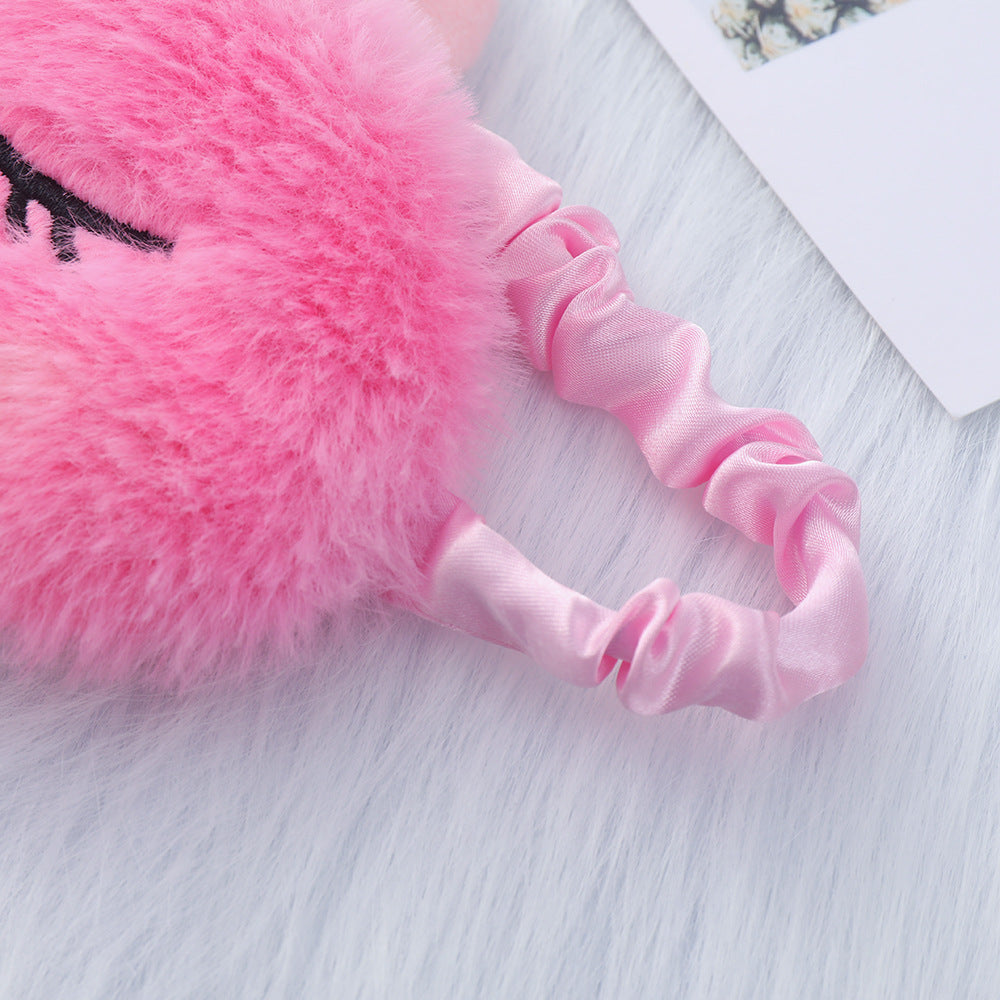 Damen nan plüschgefüllte Einhorn Schlafmaske mit 3D-Horn, gestickten Wimpern und verstellbarem Satinband Brehn