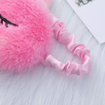 Damen nan plüschgefüllte Einhorn Schlafmaske mit 3D-Horn, gestickten Wimpern und verstellbarem Satinband Brehn