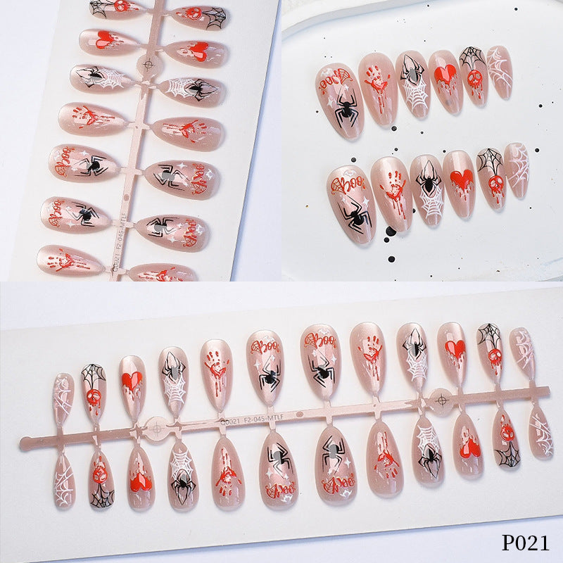 Halloween-Themen Press-On Nagelkunst Set Brehn