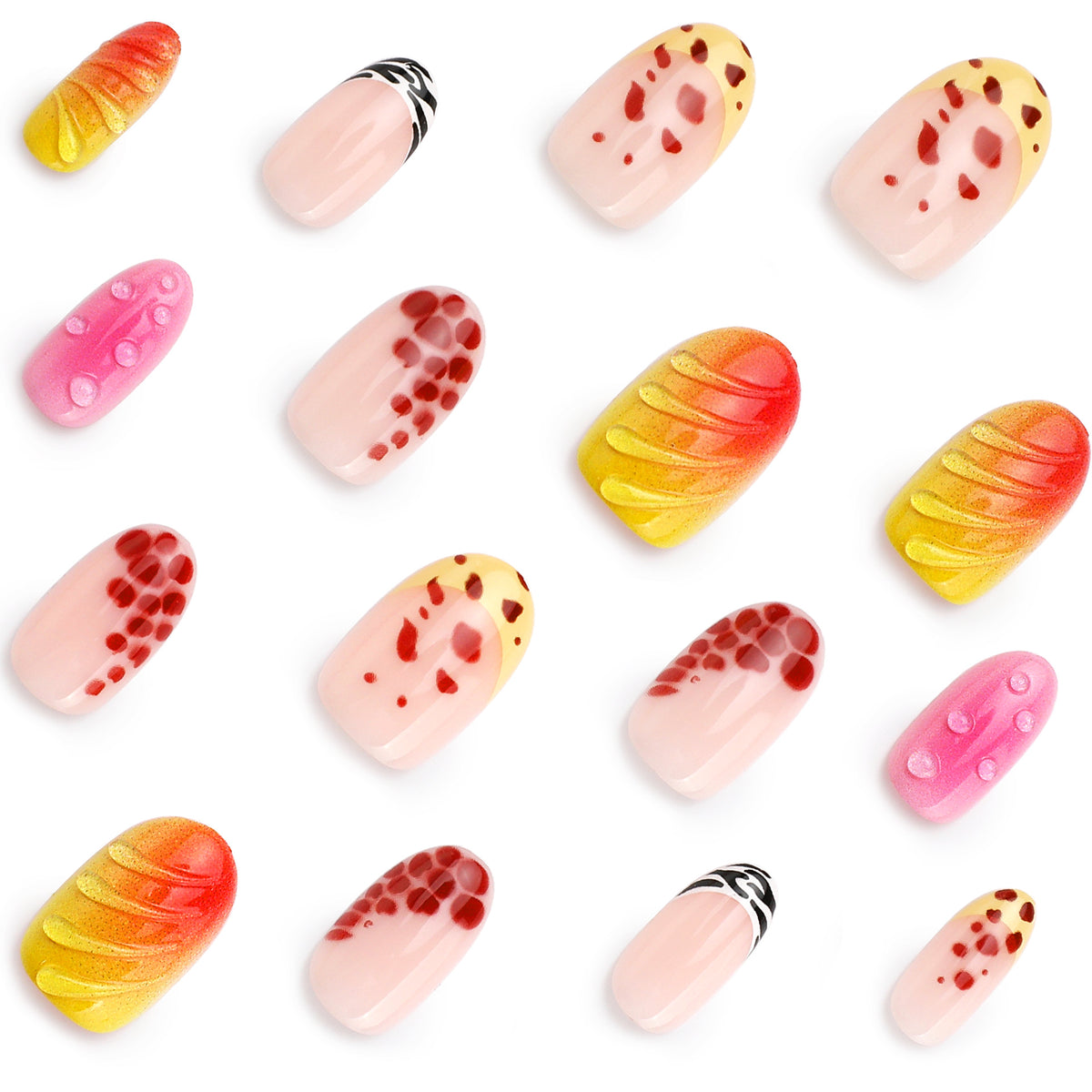 Kreative Kunstnägel mit floralem Design und Glitzerakzenten Brehn