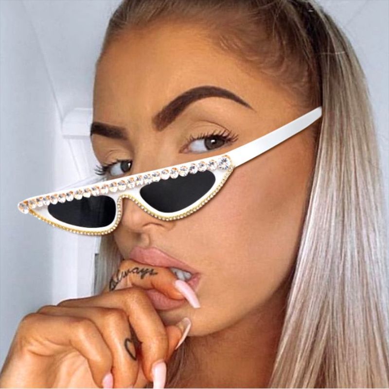 Damen Designer-Sonnenbrille im stilvollen Cat-Eye-Design mit glitzerndem Rahmen Brehn