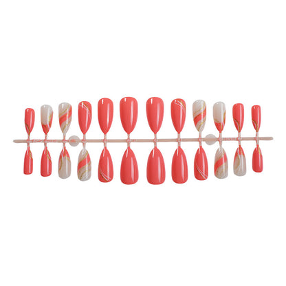 Premium Gel Press-On Nagelset mit eleganten Wirbeln und schimmernden Akzenten Brehn