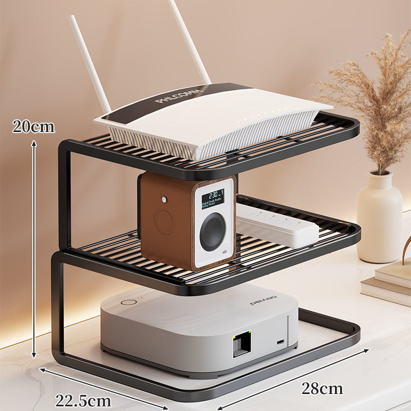 Belüfteter Desktop-Router- und Modemständer-Organizer