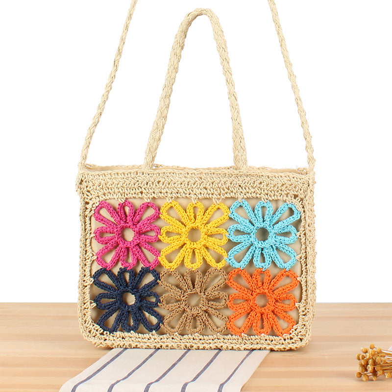 Stilsichere Tragetasche mit Handgehäkeltem Blumendesign Brehn