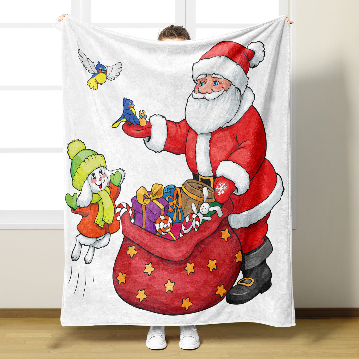 Weihnachtlich gestaltete Decke
