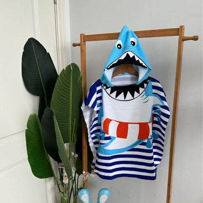 Kinder Haifisch-Design Kapuzenhandtuch Poncho Brehn