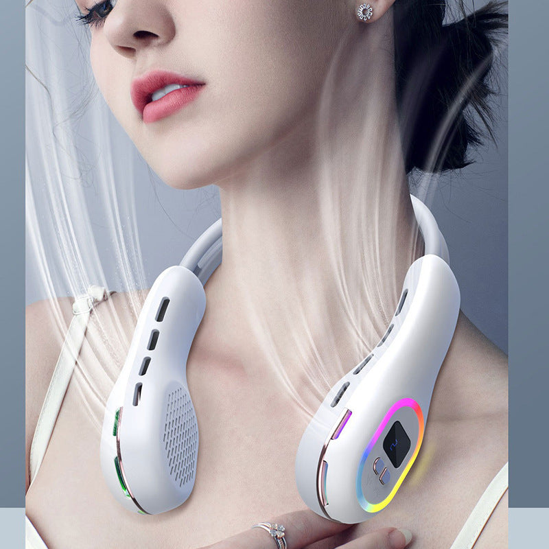 Unisex nan tragbarer Nackenventilator mit LCD-Display und leisem Brushless-Motor Brehn