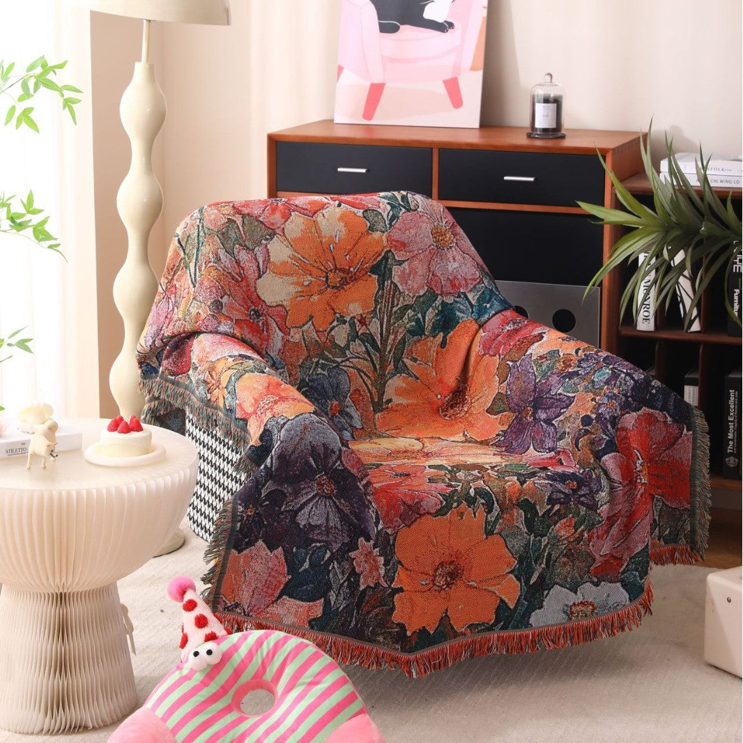 Florale Woven Werfen Decke