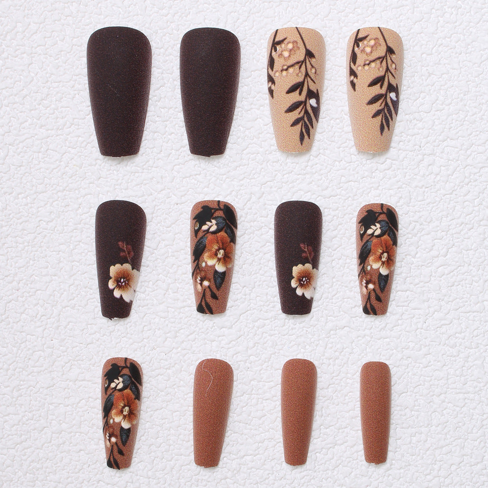 Elegante florale matte Press-On Nägel Brehn