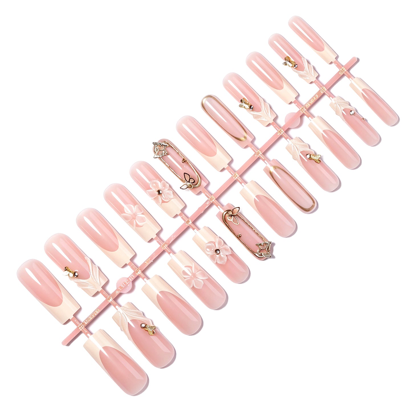 Künstlerisches 3D-Blumen-Press-On-Nagelkunst-Set Brehn